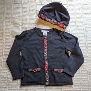 NWT Janie and Jack Cardigan and Beret Set